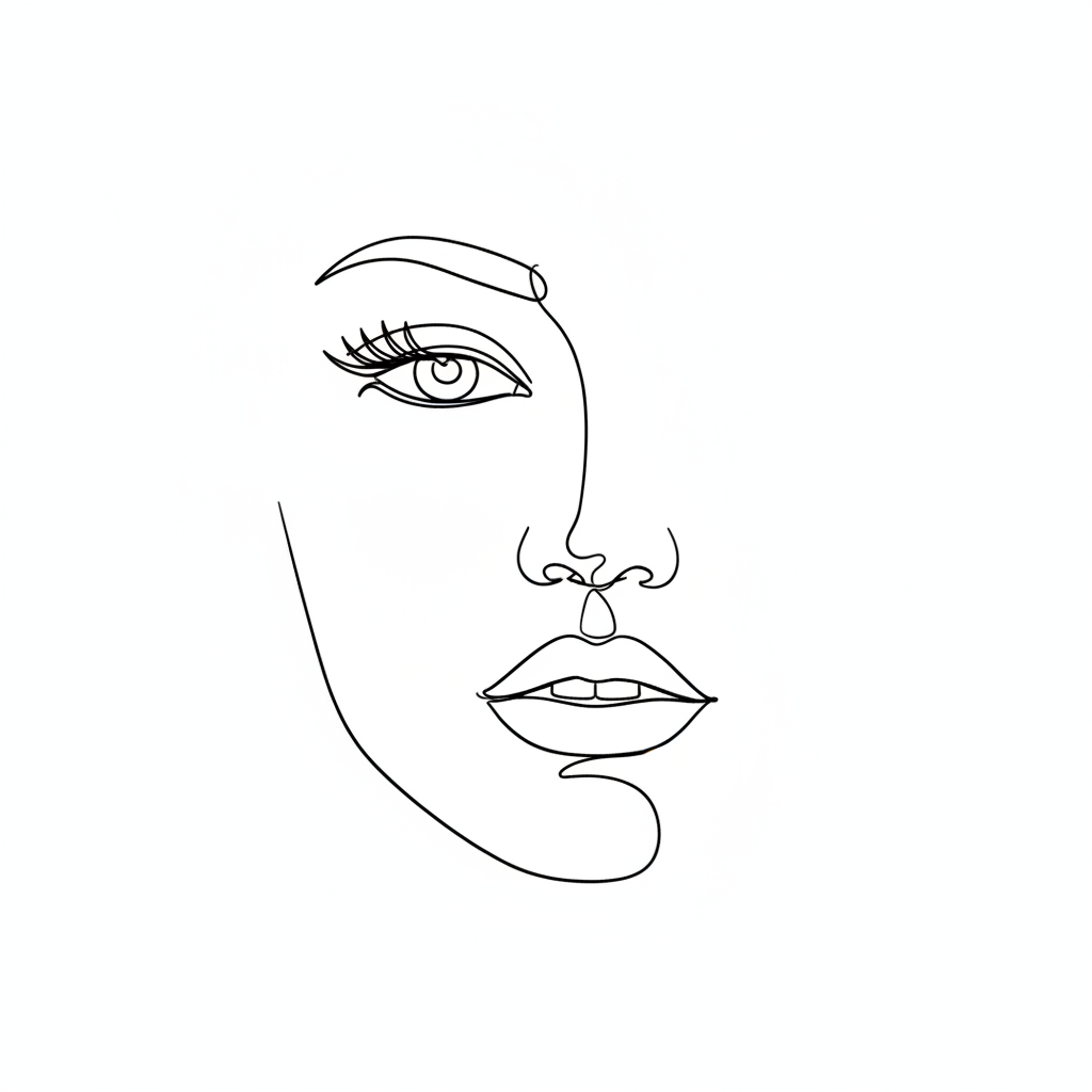 The Classic — Half-Face Line Art Case