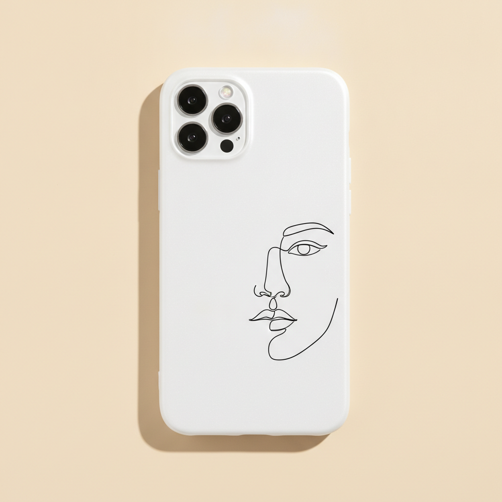 The Classic — Half-Face Line Art Case