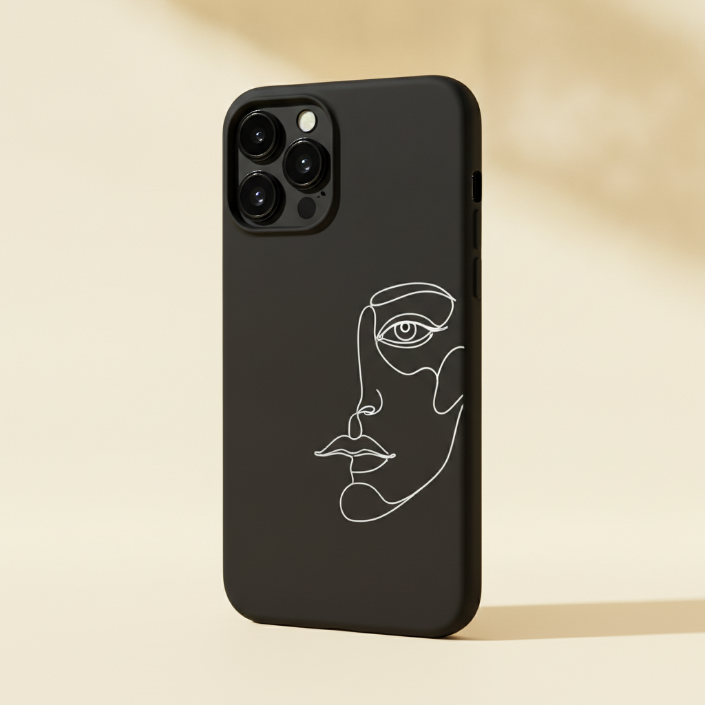 The Dark — Half-Face Line Art Case